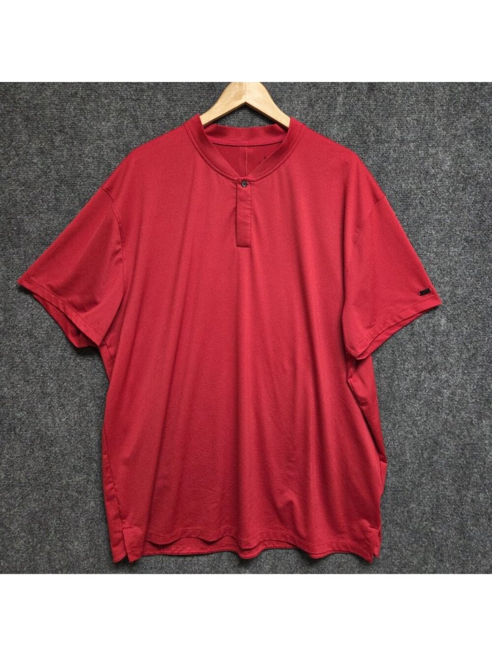 Nike Shirt Mens XXL Red Tiger Woods Blade Collar Golf Performance Stretch Casual